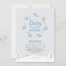Boy Winter Wonderland Baby shower, Blue & Grey