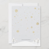 Boy Winter Wonderland Baby shower, Gold Kaart (Achterkant)