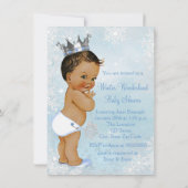 Boy Winter Wonderland Snowflake Etnische Baby show Kaart (Achterkant)