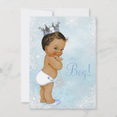 Boy Winter Wonderland Snowflake Etnische Baby show Kaart (Voorkant)