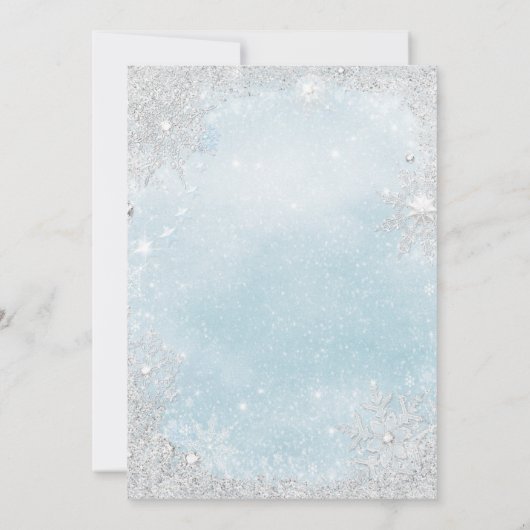 Boy Winter Wonderland Teddy Bear Baby shower Kaart (Achterkant)