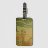 Boy with a Violin on the Beach Bagagelabel (Voorkant (verticaal))