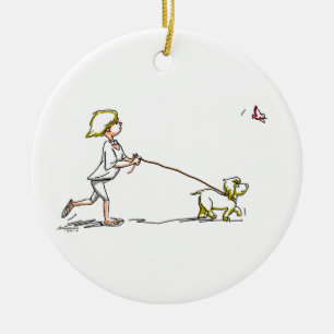 BoY WiTh DoG Keramisch Ornament