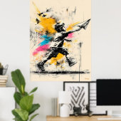 Boy with Paper Plane – Street Art Graffiti Poster (Thuiskantoor)