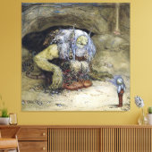 "Boy with Troll" van John Bauer Canvas Afdruk (Insitu (Woonkamer))