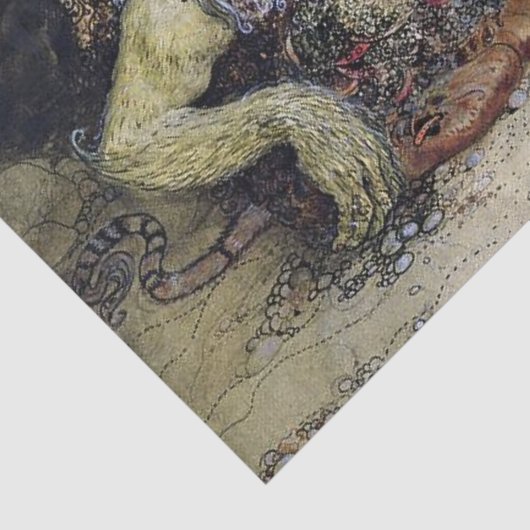 "Boy with Troll" van John Bauer Tissuepapier (Detail)