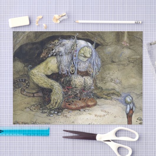 "Boy with Troll" van John Bauer Tissuepapier (Craft)