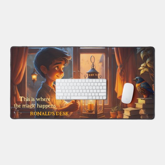 Boy Wizard Magic Fantasy Bureaumat (Keyboard & Muis)