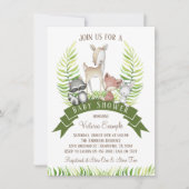 Boy Woodland Animal Greenery Baby shower Kaart (Voorkant)