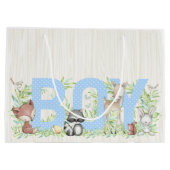 Boy Woodland Baby shower Groot Cadeauzakje (Achterkant)