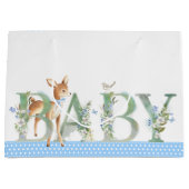 Boy Woodland Deer Baby shower Baby Gift Groot Cadeauzakje (Voorkant)