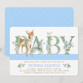 Boy Woodland Deer Baby Shower Uitnodigingen (Voorkant / Achterkant)