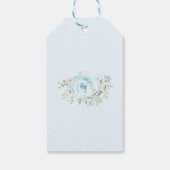 Boy Woodland Dieren Blauw Goud Bloemen gunsten Cadeaulabel (Achterkant)