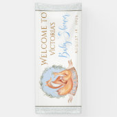 Boy Woodland Fox Herfst Winter Baby shower Banner (Verticaal)
