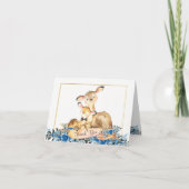 Boy Wooland Deer Baby shower Dank u Kaarten (Voorkant)