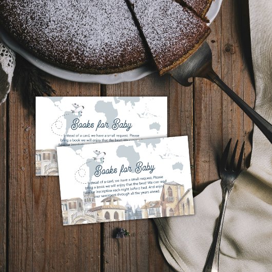 Boy World Map Airplane Books For Baby Shower  Informatiekaartje