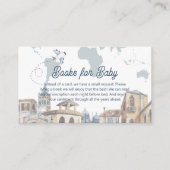 Boy World Map Airplane Books For Baby Shower  Informatiekaartje (Voorkant)