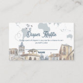 Boy World Map Airplane Diaper Raffle Baby Shower  Informatiekaartje (Voorkant)