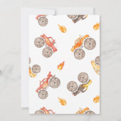 Boy Yellow Monster Truck Young Wild Drie Verjaarda Kaart (Achterkant)