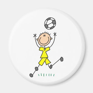 Boy Yellow Soccer Uniform Magneet