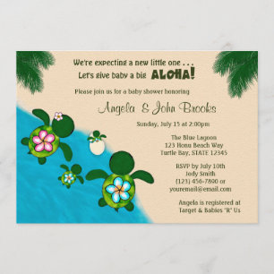 BOY Zee SCHILDPAD Baby shower Familie BLUE Honu 28 Kaart