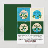 BOY Zee SCHILDPAD Baby shower Honu Cupcake Topper  Uitnodiging Briefkaart (Voorkant / Achterkant)