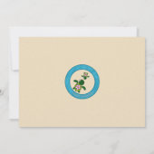 BOY Zee TURTLE Baby shower nodigt BLUE (Honu) 02A  Kaart (Achterkant)