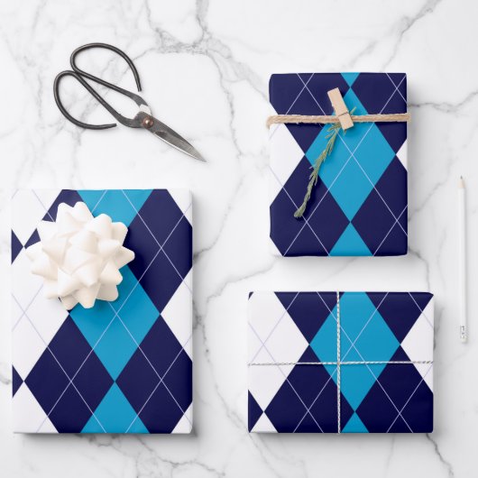 BoyBand Argyle Inpakpapier Vel (Voorkant)