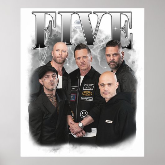 boyband five vintage poster (Voorkant)