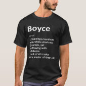 Boyce Definition Personal Name Funny Birthday T-shirt (Voorkant)