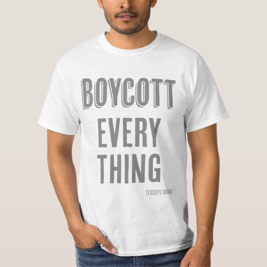 Boycot Alles (behalve spek) T-shirt (Voorkant)