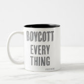 Boycot Alles (behalve spek) Tweekleurige Koffiemok (Links)