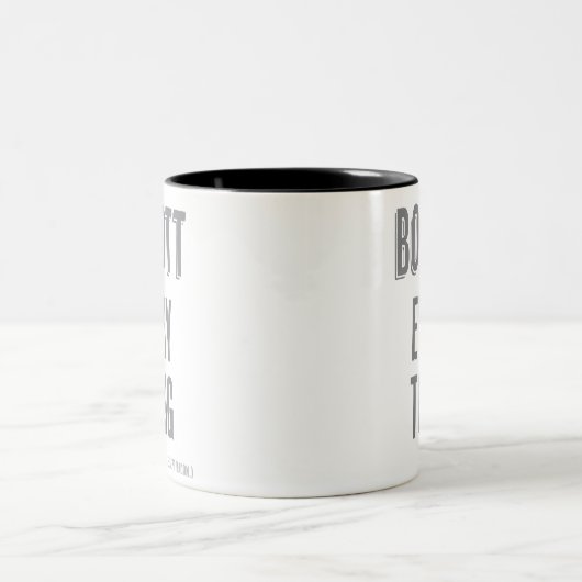 Boycot Alles (behalve spek) Tweekleurige Koffiemok (Center)