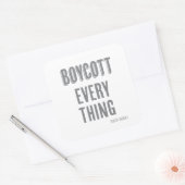 Boycot Alles (behalve spek) Vierkante Sticker (Envelop)