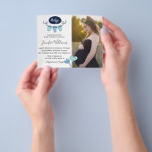 boycot baby shower minimalistische fotouitnodiging flyer (Hand)