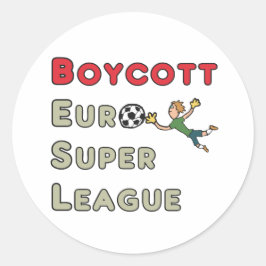 Boycot Europese Super League Ronde Sticker