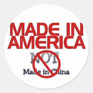 BOYCOT GEMAAKT IN CHINA RONDE STICKER