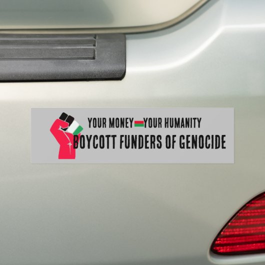 Boycot genocide bumpersticker (Op auto)