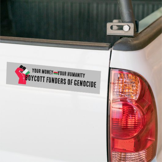 Boycot genocide bumpersticker (Op Truck)