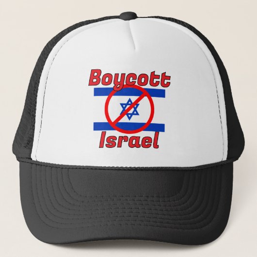 Boycot Israël Hoed Trucker Pet (Voorkant)