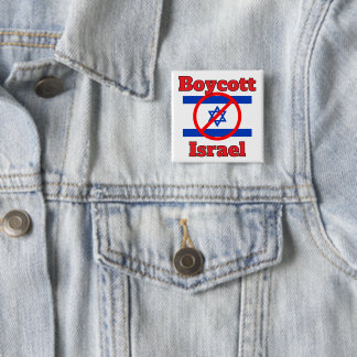Boycot Israël-knop Vierkante Button 5,1 Cm