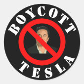 Boycot Tesla Sticker (Voorkant)