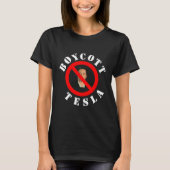 Boycot Tesla T-shirt (Voorkant)