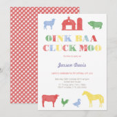 boycot , zoo party , boerderij nodigt uit kaart (Voorkant / Achterkant)