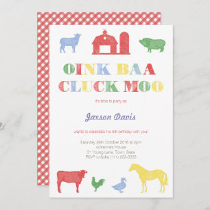 boycot , zoo party , boerderij nodigt uit kaart