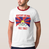 Boycott Beijing Free Tibet T-shirt - Gepersonalise (Voorkant)
