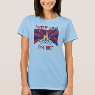 Boycott Beijing Free Tibet T-shirt - Gepersonalise