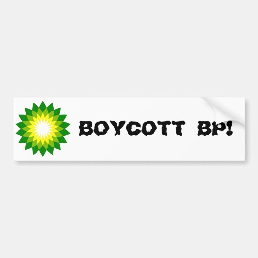 BOYCOTT BP. BUMPERSTICKER (Voorkant)