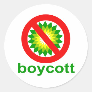 Boycott BP Ronde Sticker