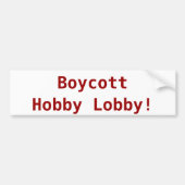 Boycott Hobby Lobby bumper sticker (Voorkant)